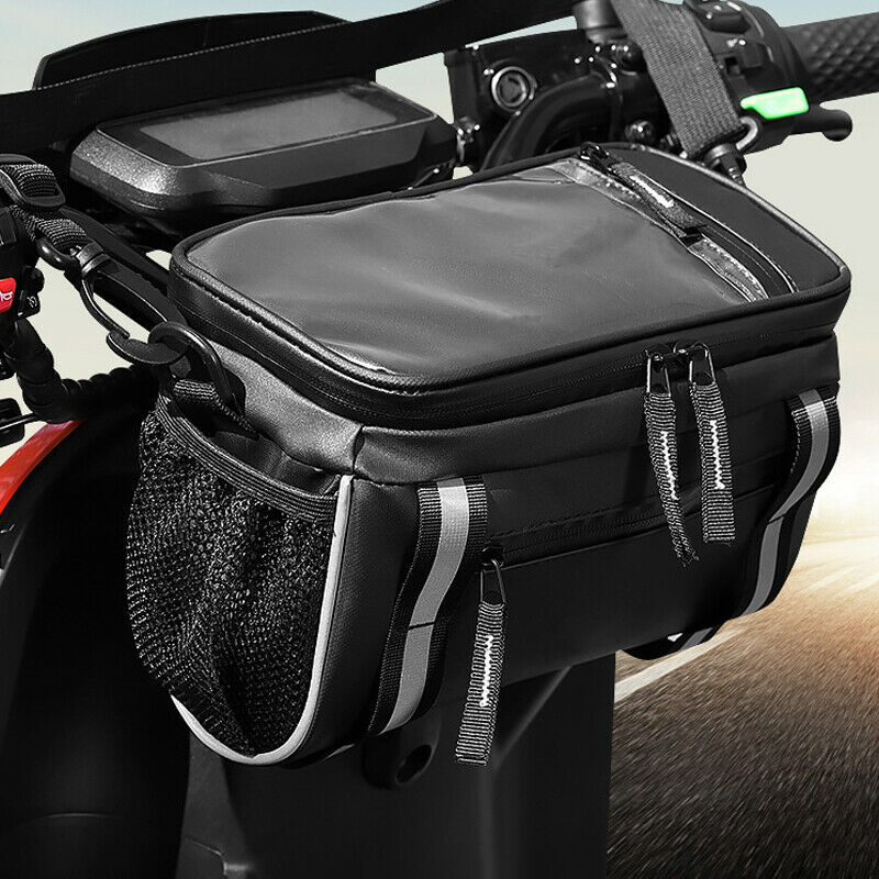 Touch Screen Motorcycle Scooter Bikes Handlebar Storage Bag Pocket Weatherproof