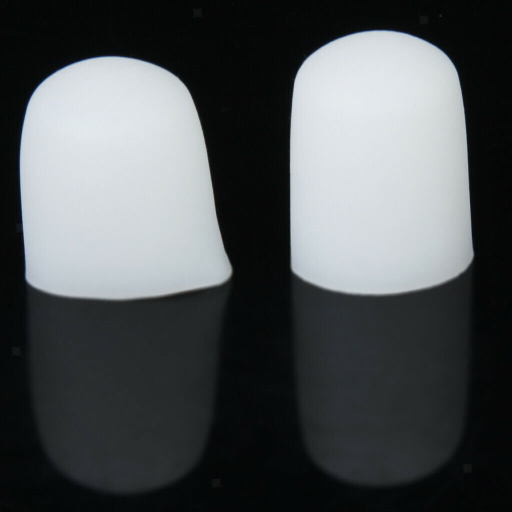 2 Pairs Gel Toe Caps Toenail Cushion Pads Covers for Calluses Blisters White