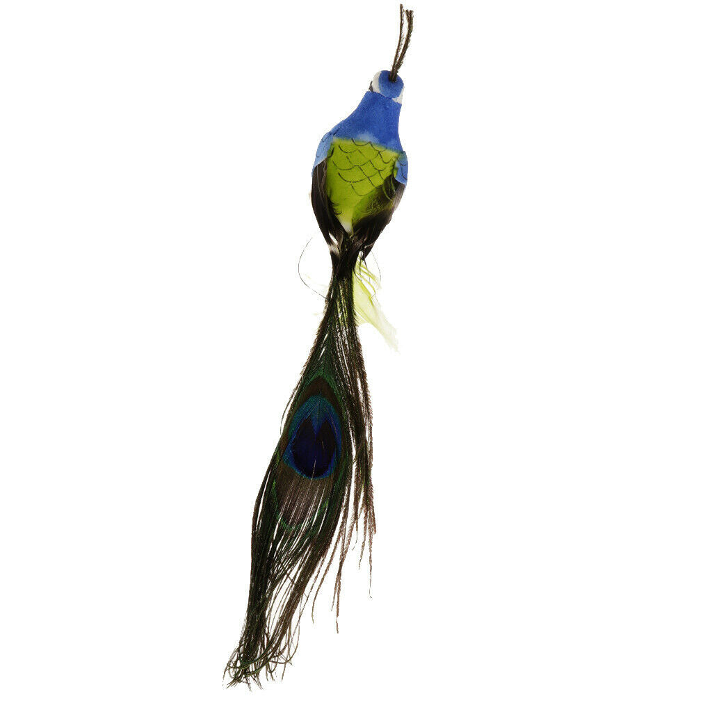 Set of 1 Feathered Artificial Peacock Garden Art Decor Tree Decoration