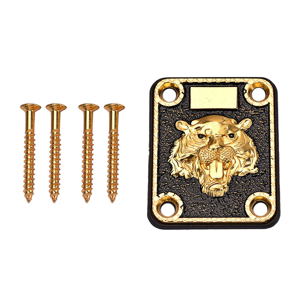 Finest Tiger Pattern Neck Plate w/ Screws for Electric Gutar