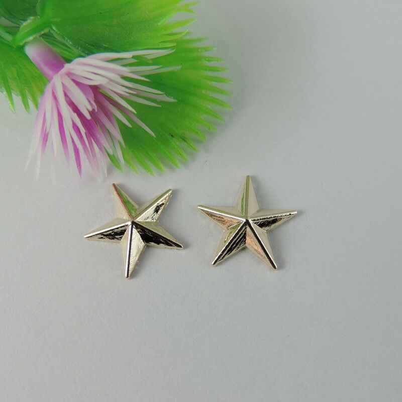 50 pcs Golden Alloy Five-pointed Star Embellishment Jewelry Art Craft Decor 9mm