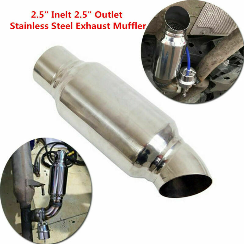 2.5" Inlet 2.5"Outlet Car Stainless Steel Exhaust Muffler Resonator 280mm Length