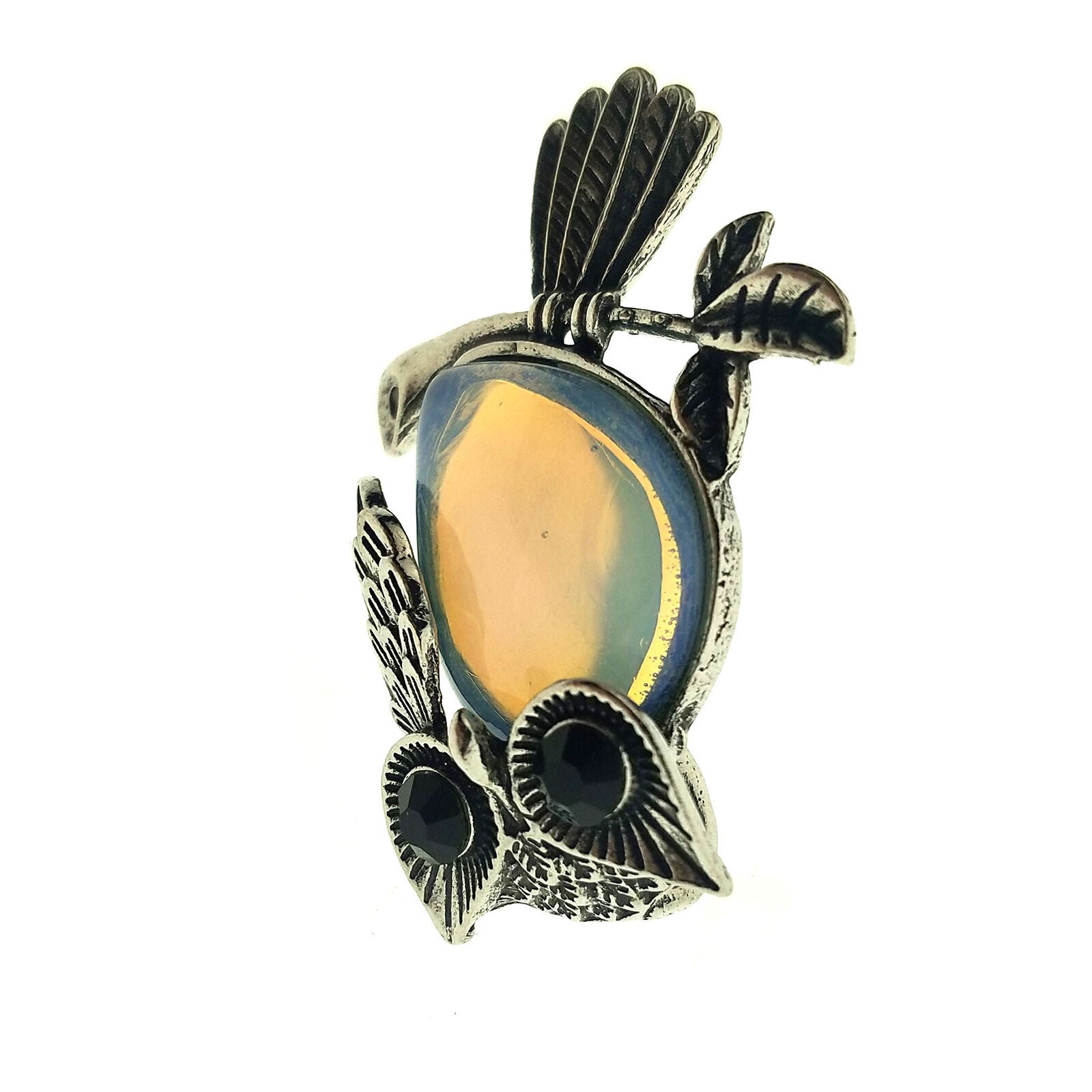 Opal Stone Owl Pendant Chakra Reiki Healing Amulet Energy