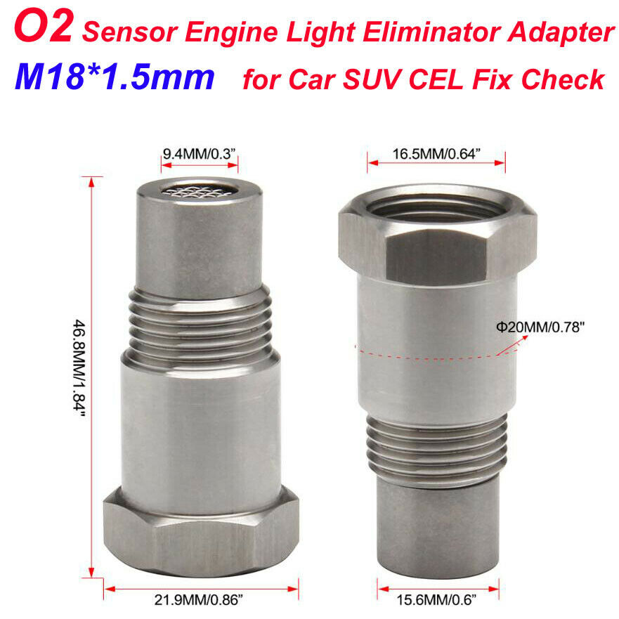 M18*1.5mm Oxygen O2 Sensor Car SUV CEL Fix Check Engine Light Eliminator Adapter