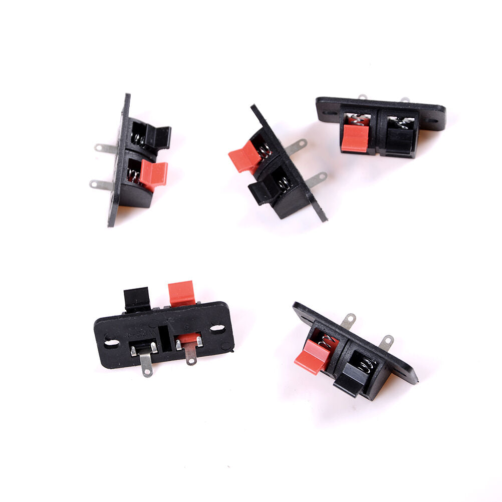 5x 2 Positions Push in Jack Spring Load Audio Speaker Terminal Panel Conn.l8