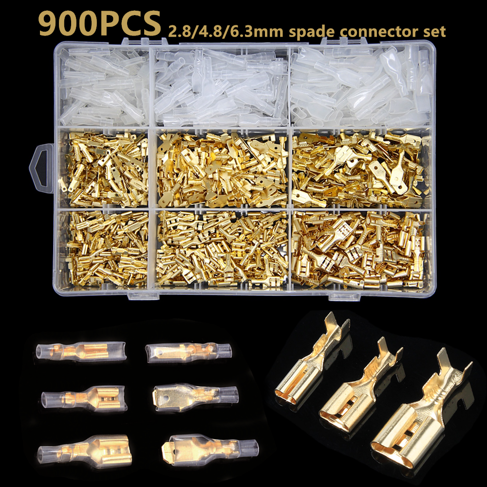900 Insulated Wire Crimp Connectors Female Male Spade Splice Terminal Automotive