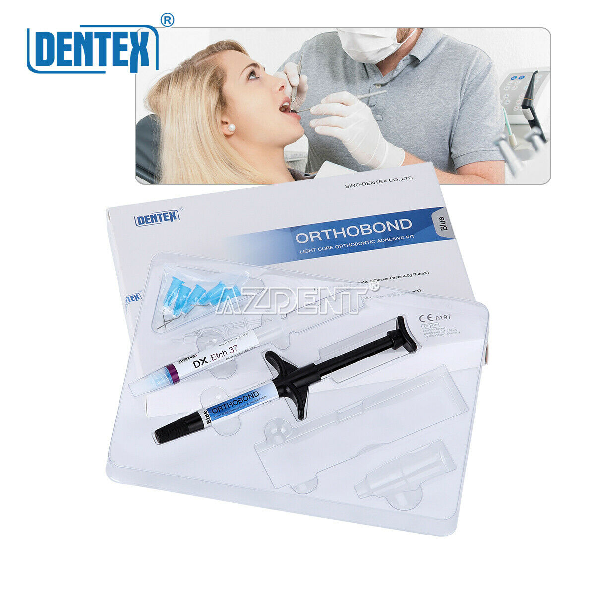 2Kits Dental Orthodontic Light Cure Orthodontic Adhesive Kit Blue Dentex