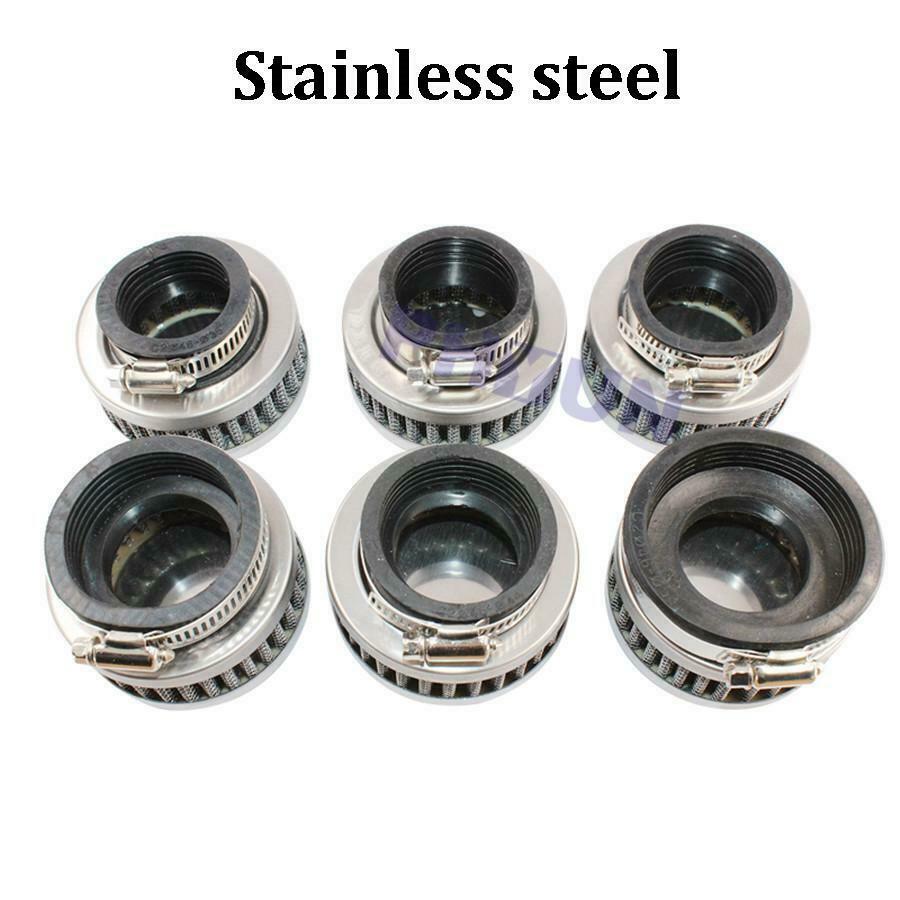 1 Sets 74mm Length Stainless Steel & Rubber Motorcycle Scooter Air Intake Filter