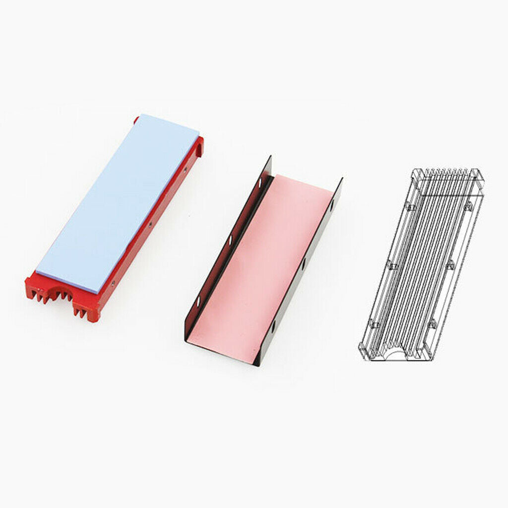 Aluminum Heatsink, Radiator Heat Sink Cooling Fin for M.2 2280 SSD, Red