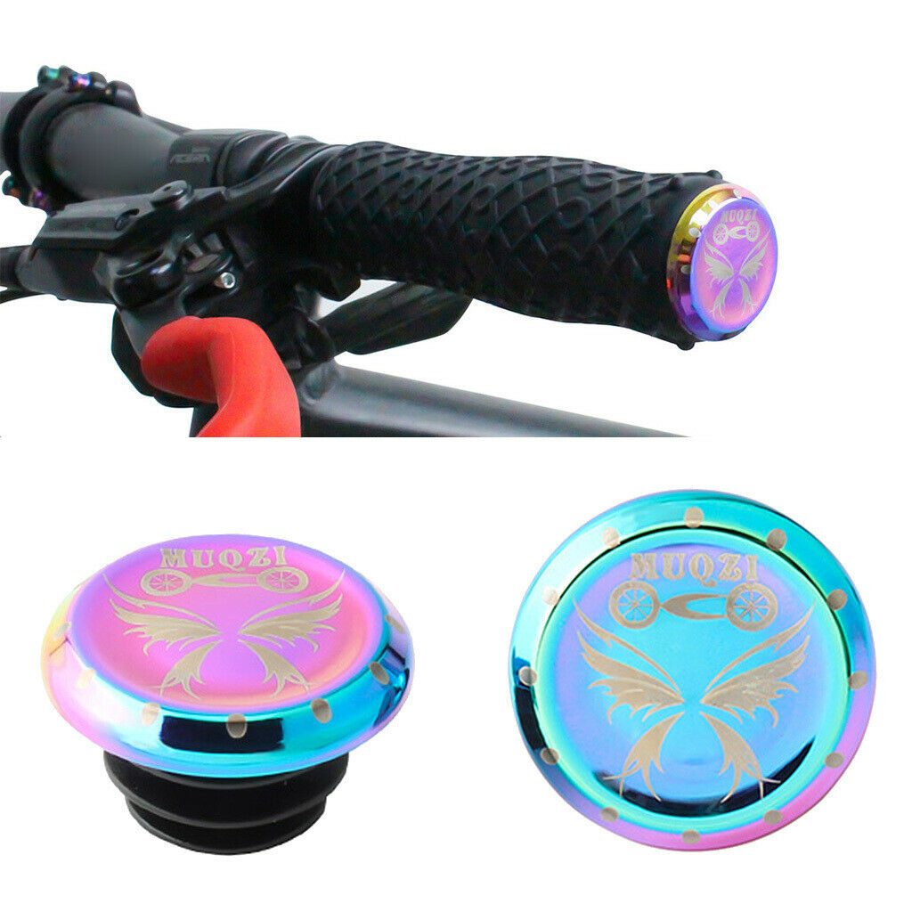 Pair Push-In Bike Handlebar End Plugs Caps Handle Bar Grips Ends Colorful