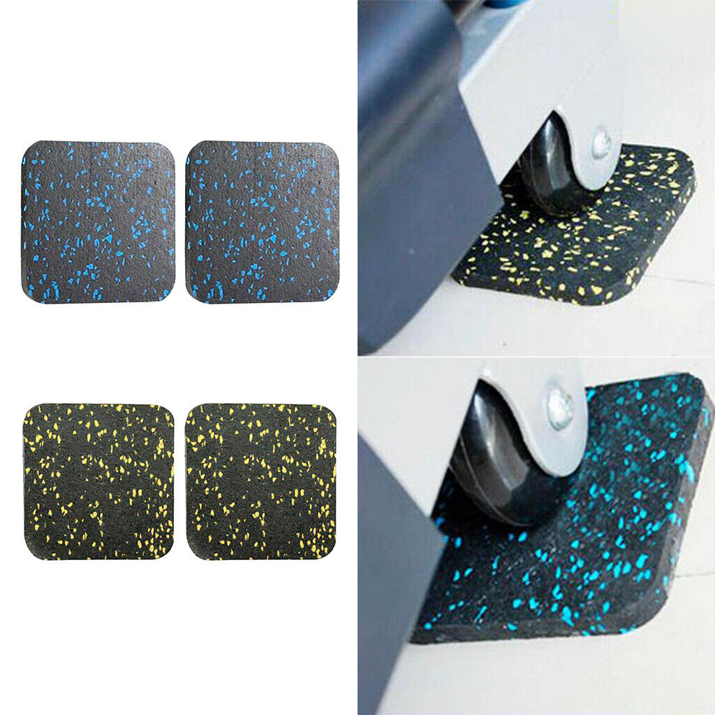 2 Pairs Treadmill Shock Absorbing Mat Furniture Rubber Gym Workout Mat