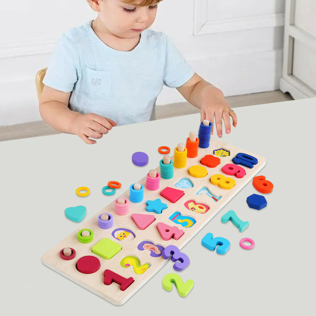 Colorful Matching Building Block Number Board Educational Recognition Game