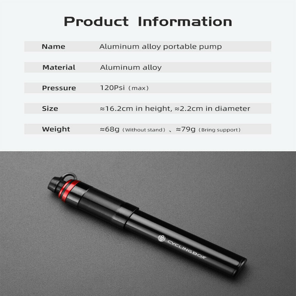 Bicycle Mini Portable Light Aluminum Alloy Air Pump Bike Pump Fast Inflation New