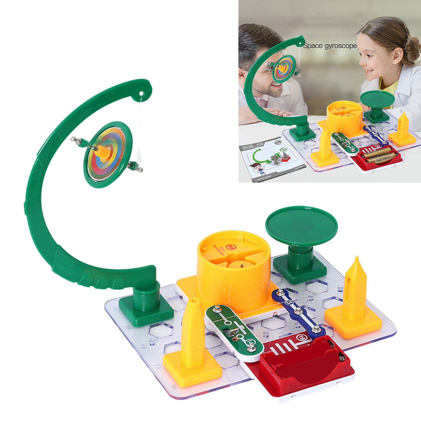 Space Gyroscope Spinning Top Physics Building Blocks Assembly Students Gift