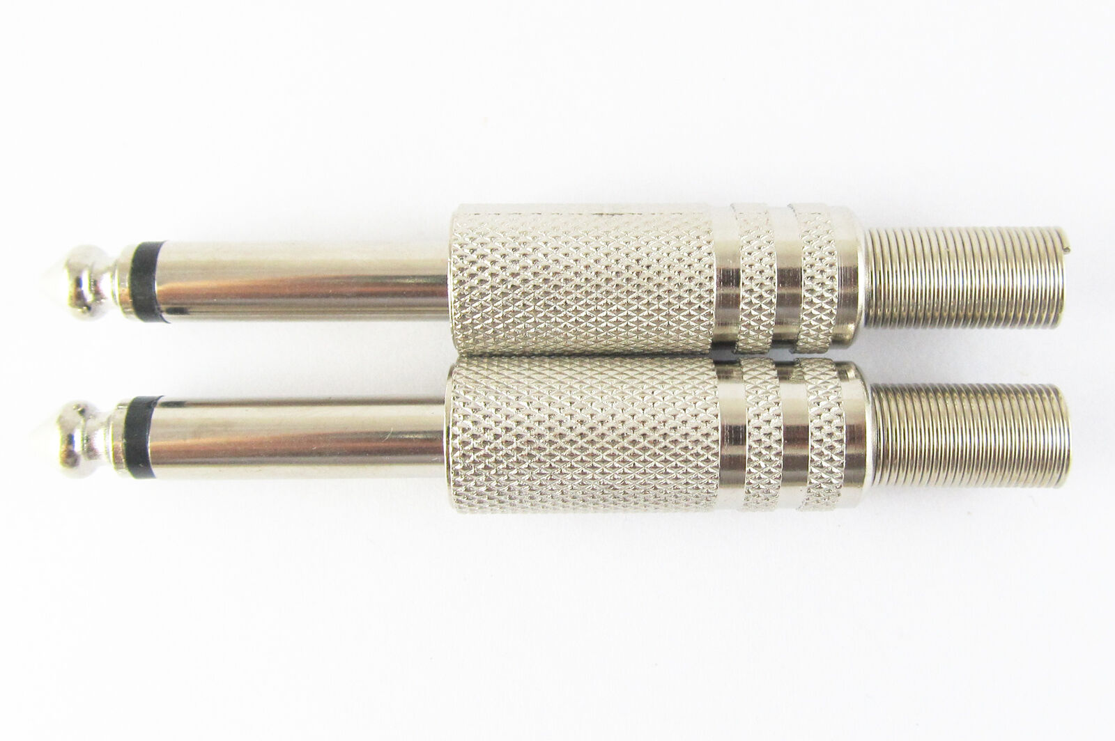 5pcs 6.35mm Solder Mono Metal plug audio cable MIC Connectors spring