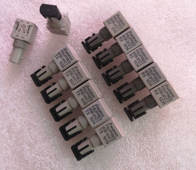 One pair HFBR-1414TZ HFBR-2412TZ screw port optical fiber transceivers