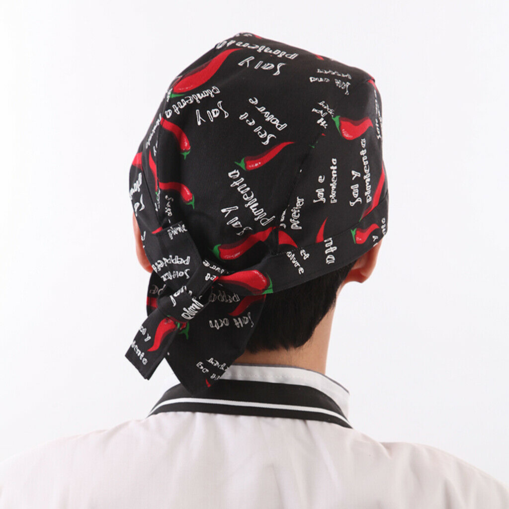 3Pcs Unisex Catering Chef's Headwrap Bandana Hat Head Do Tied