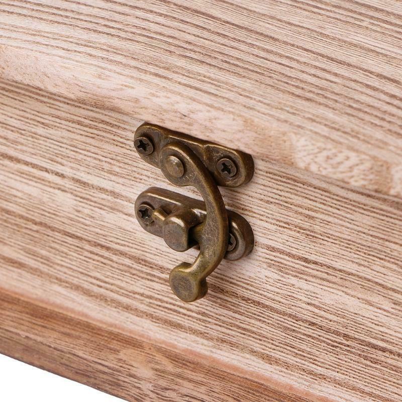 Wooden Hinged Lockable Box Jewellery Storage Case Crfats Sundries Organizer
