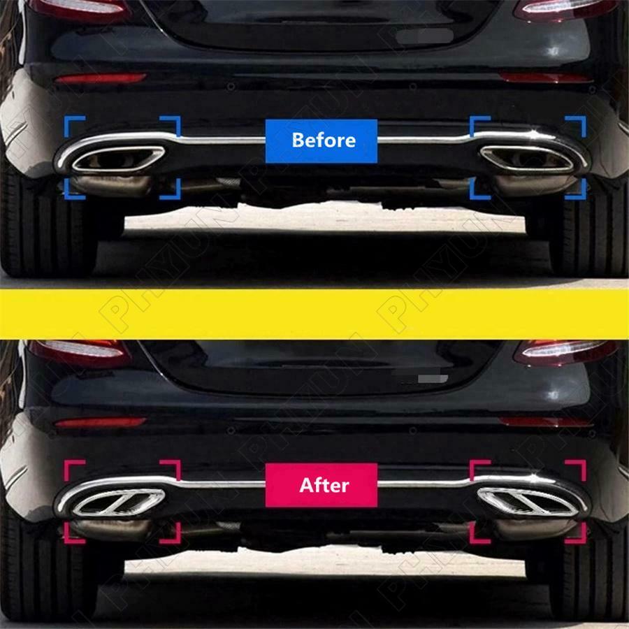 For Mercedes Benz A/B/GLE/GLC/E Class Car Rear Exhaust Tail Pipe Cover Trim 2Pcs