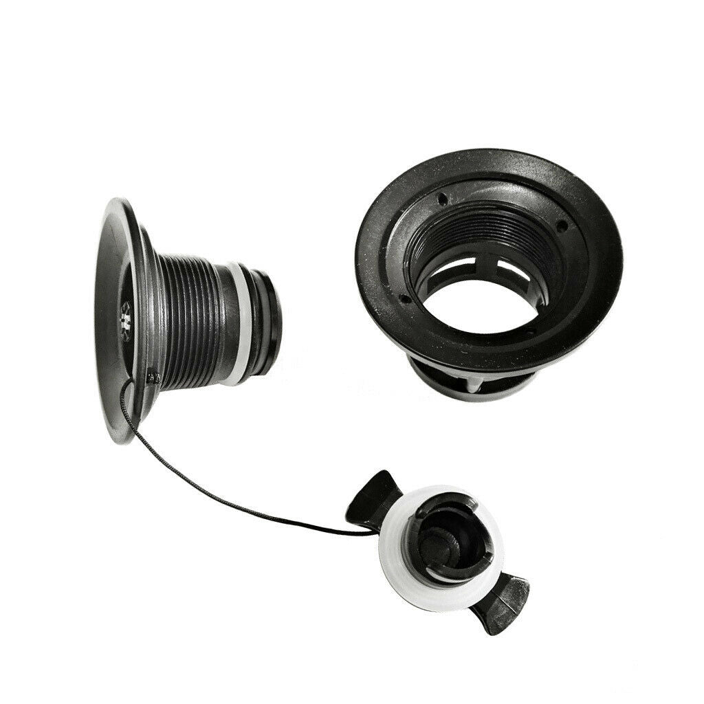 Double Seal Air Valve Replacement For Inflatable Boat Raft Kayak Canoe Black