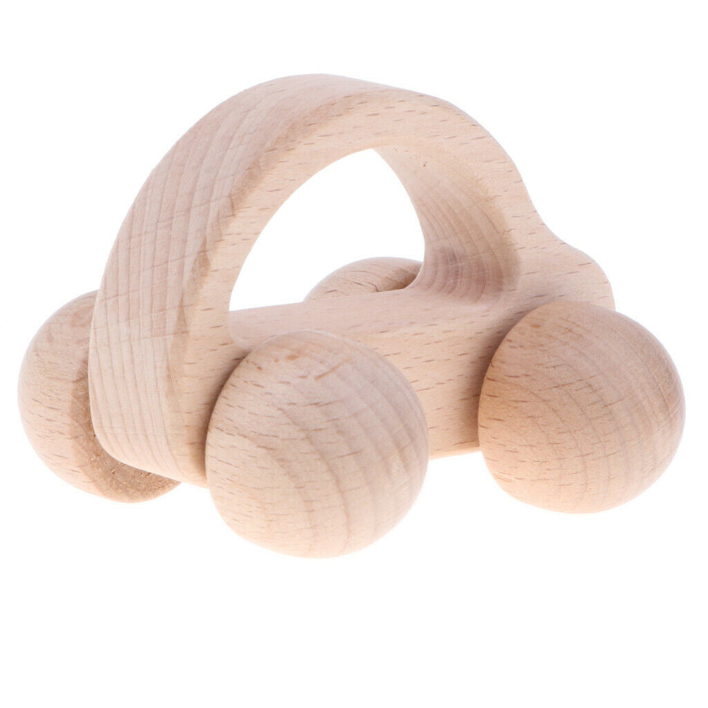 Natural Wooden Baby Rattle Early Educational Grasping & Teething Montessori