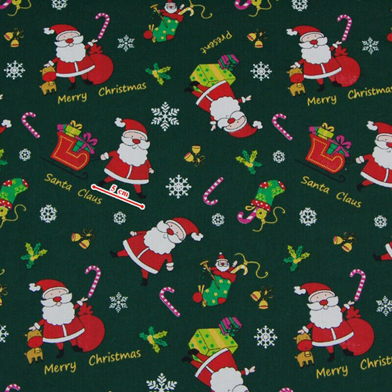 6pcs/Lot Christmas  Printed Twill Cotton Fabric Patchwork Cloth Sewing Ma.l8