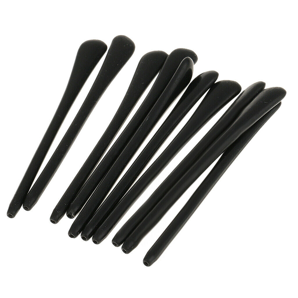 30Pcs Silicone Eyeglasses Eyewear Frame Temple End Tips Ear Sock Tubes Black