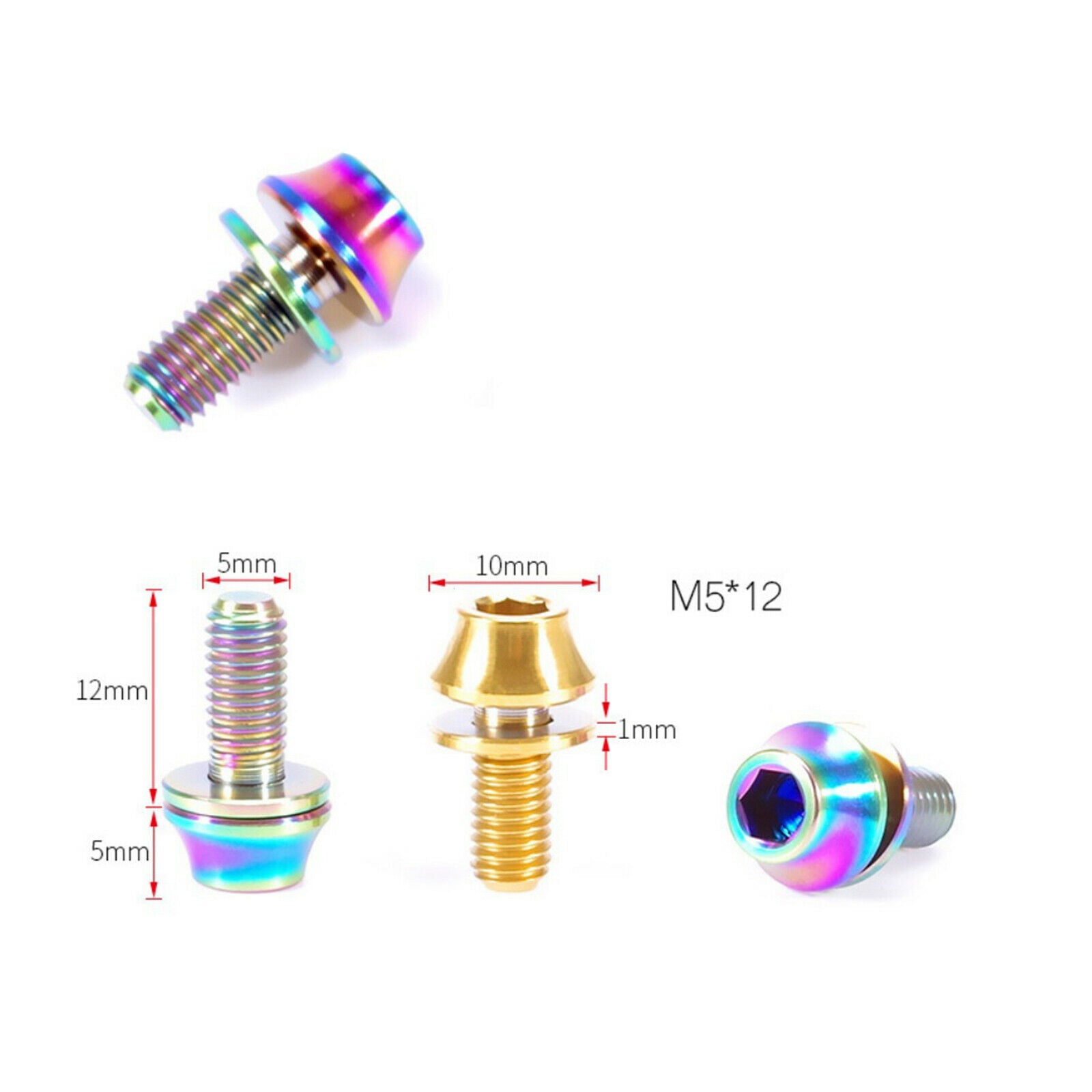 M5x12mm Bike Water Bottle Fixed Screw Rack Outdoor Mountain  Bike Kettle Part -