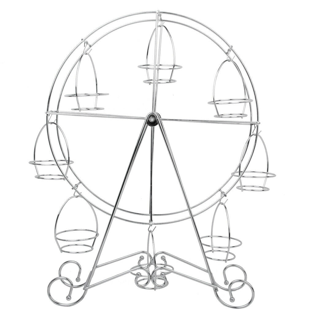 Unique 8-Cup Stainless Steel Rotating Ferris Wheel Cupcake Stand