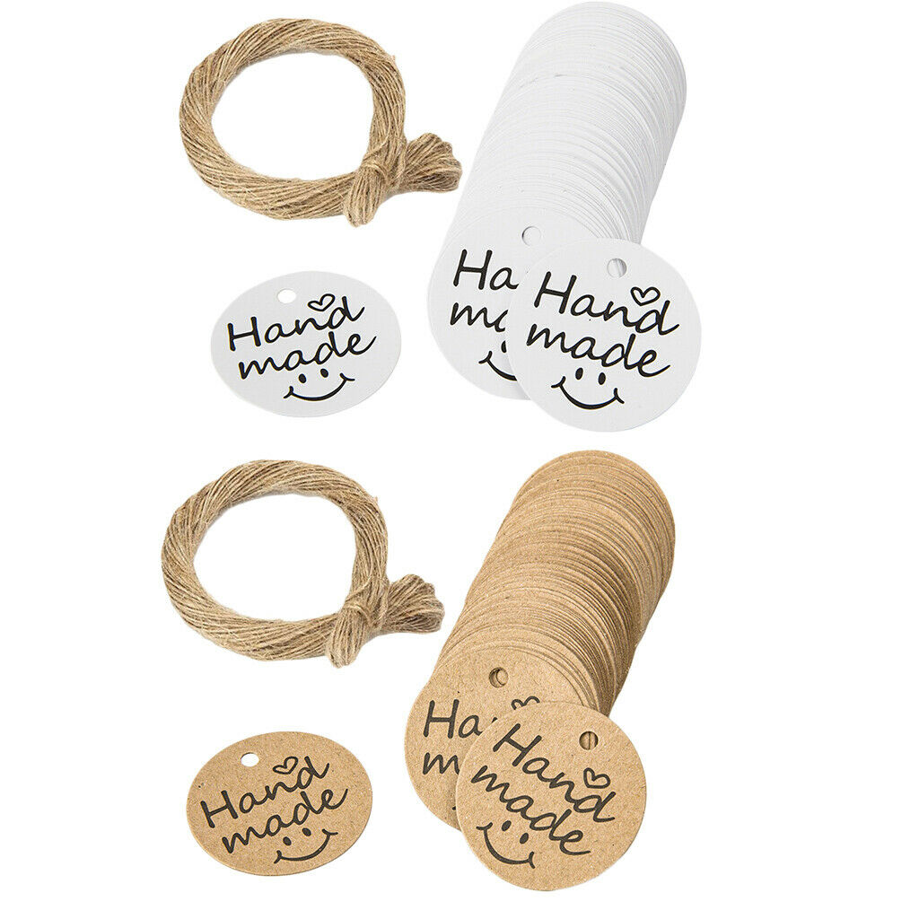 100pcs White Paper Labels Handmade Price Tags Gifts Flower Packing Labels