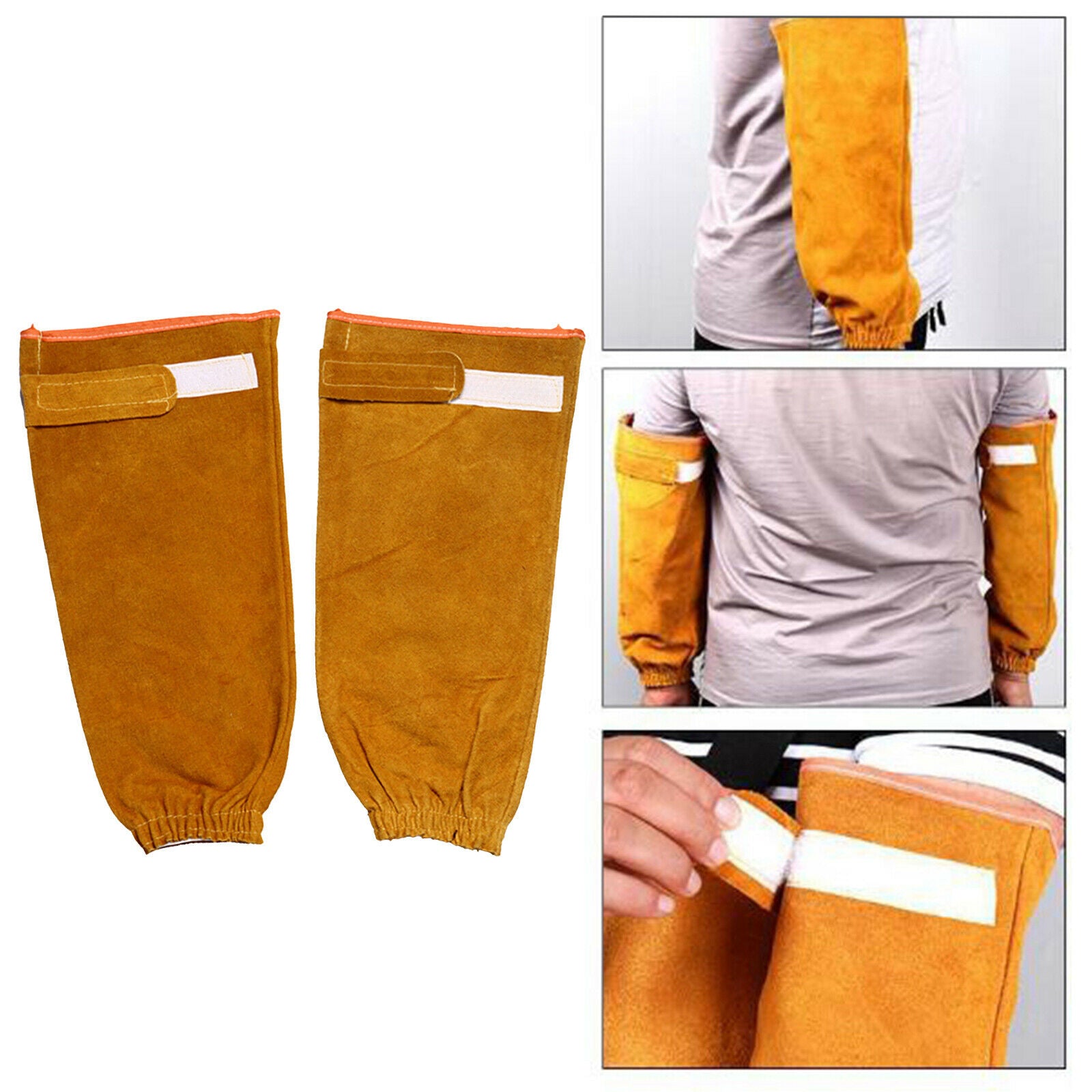 Popular Heat Resistant Cow Leather Work Industry Welding Protective Sleeves