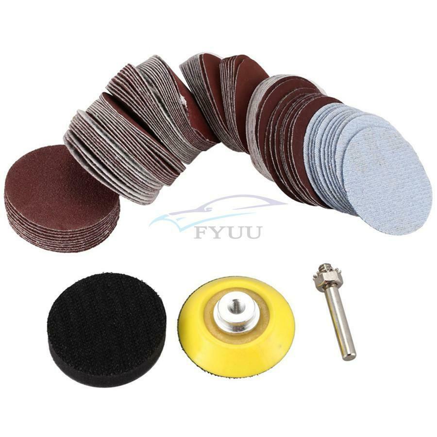 1 Set of Sanding Disc Sandpaper Hook Loop Sander +M6 Drill Bit + Backing Plate