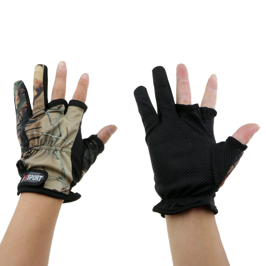 1 Pair 3 Finger Cut Fishing Gloves Lightweight and Waterproof for Canoeing