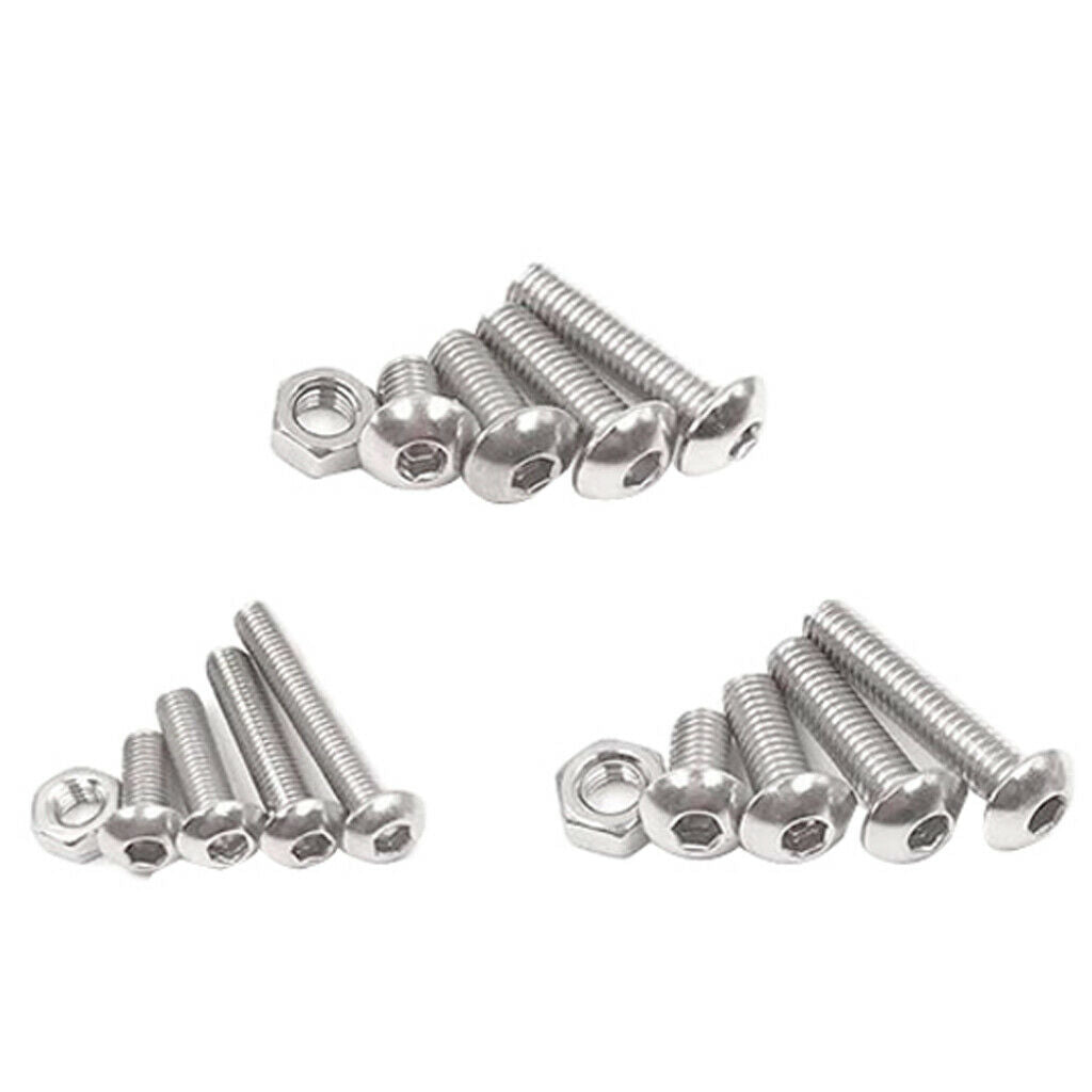 500pcs Stainless Steel Hex Socket Bolts Screws Nuts Kit Industrial Fasteners