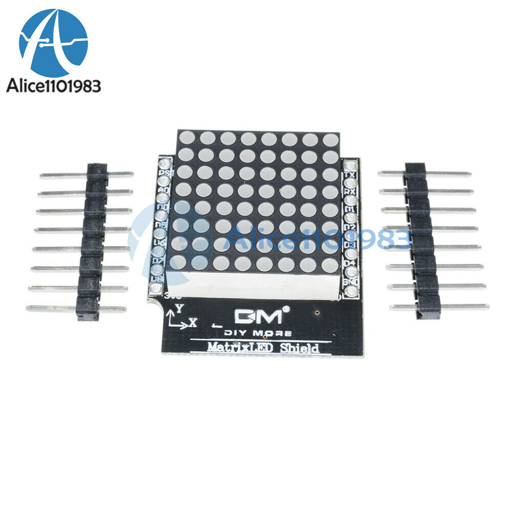8 Step Adjustable Intensity 8*8 Matrix LED V1.0 Shield for WEMOS D1 mini Module
