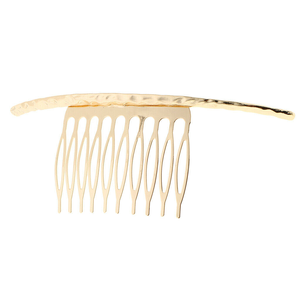 Golden Blank Metal Hair Clip Comb 10 Teeth Wedding Bridal Hairstyle Accessories