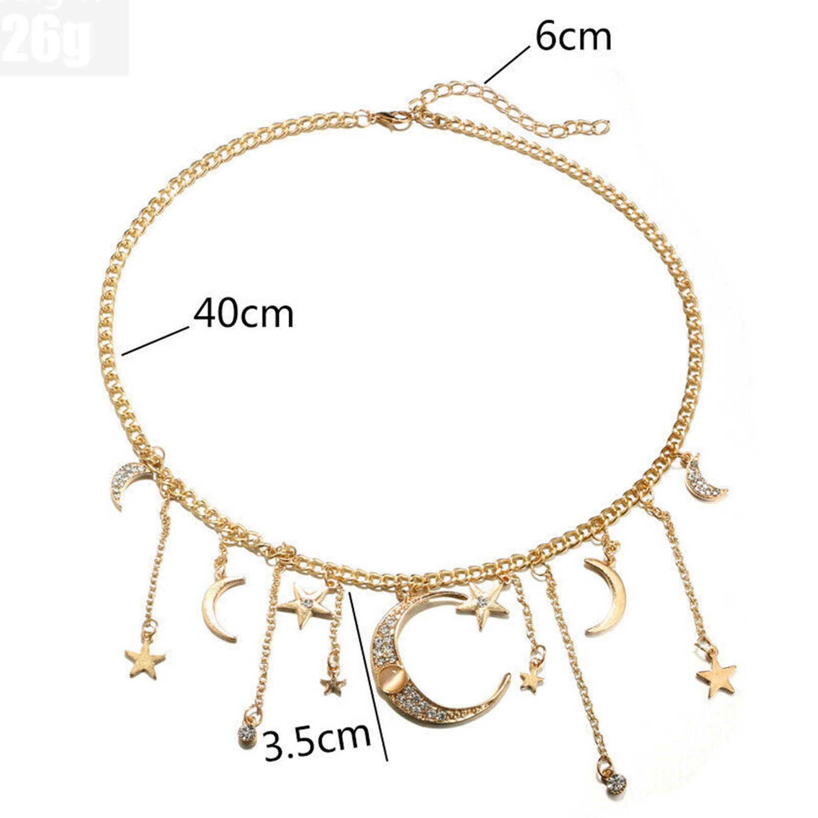 Chic Moon Pendant Crystal Women's Star Multilayer Choker Jewelry Necklace Chain