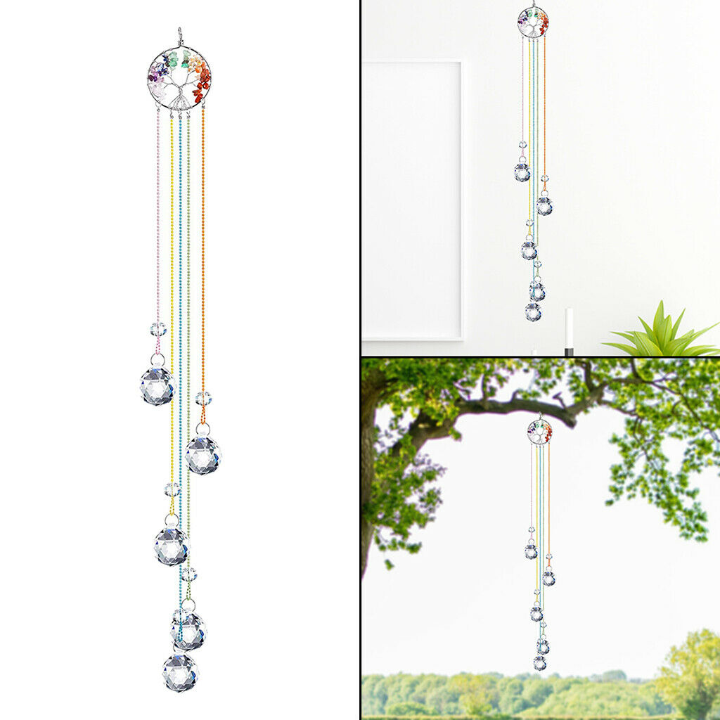 Crystal Suncatcher Faceted Beads Rainbow Maker Pendant Car Hanging Ornament