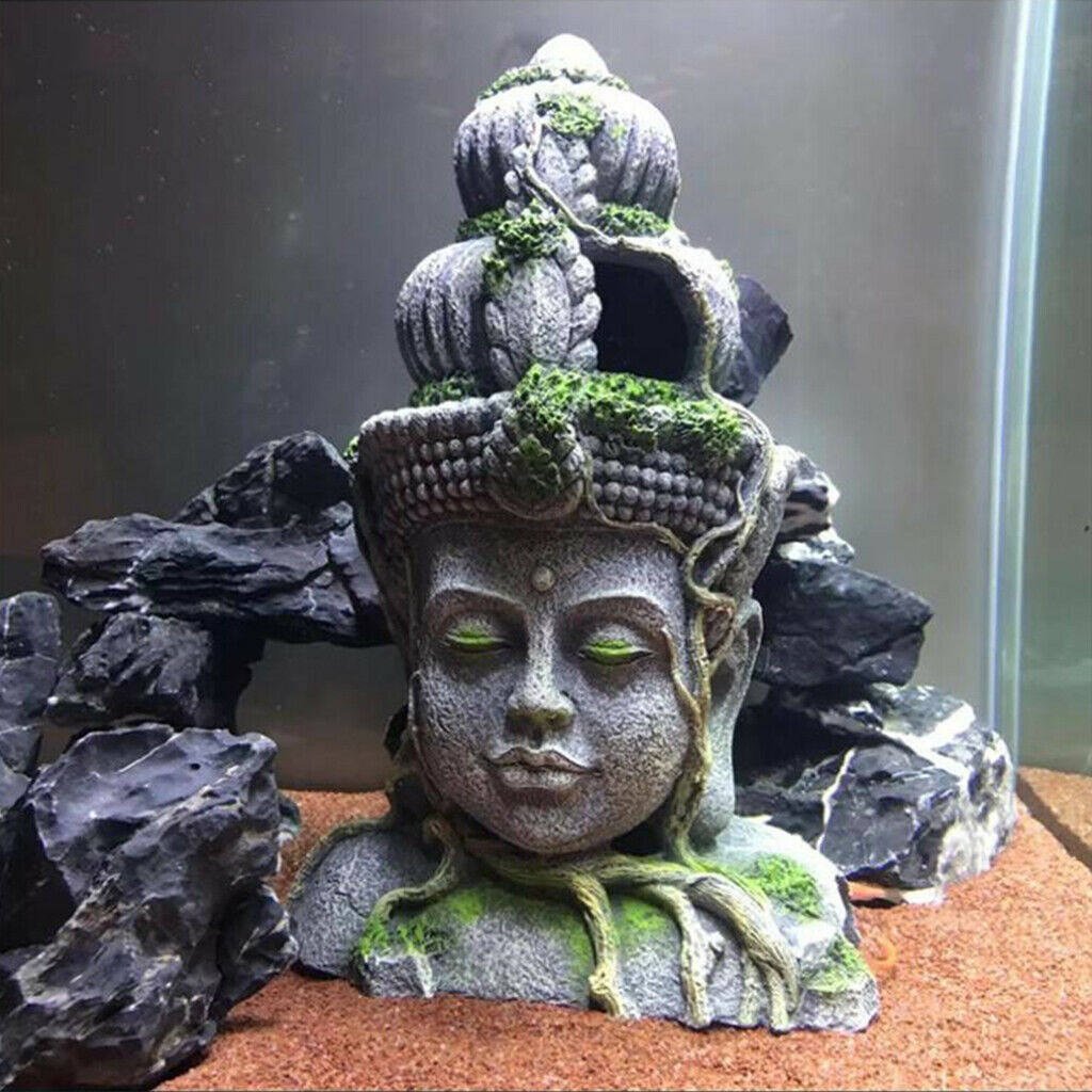 Aquarium Decoration Buddha Statue Guanyin Sculpture Fish Tank Fishbowl Decor