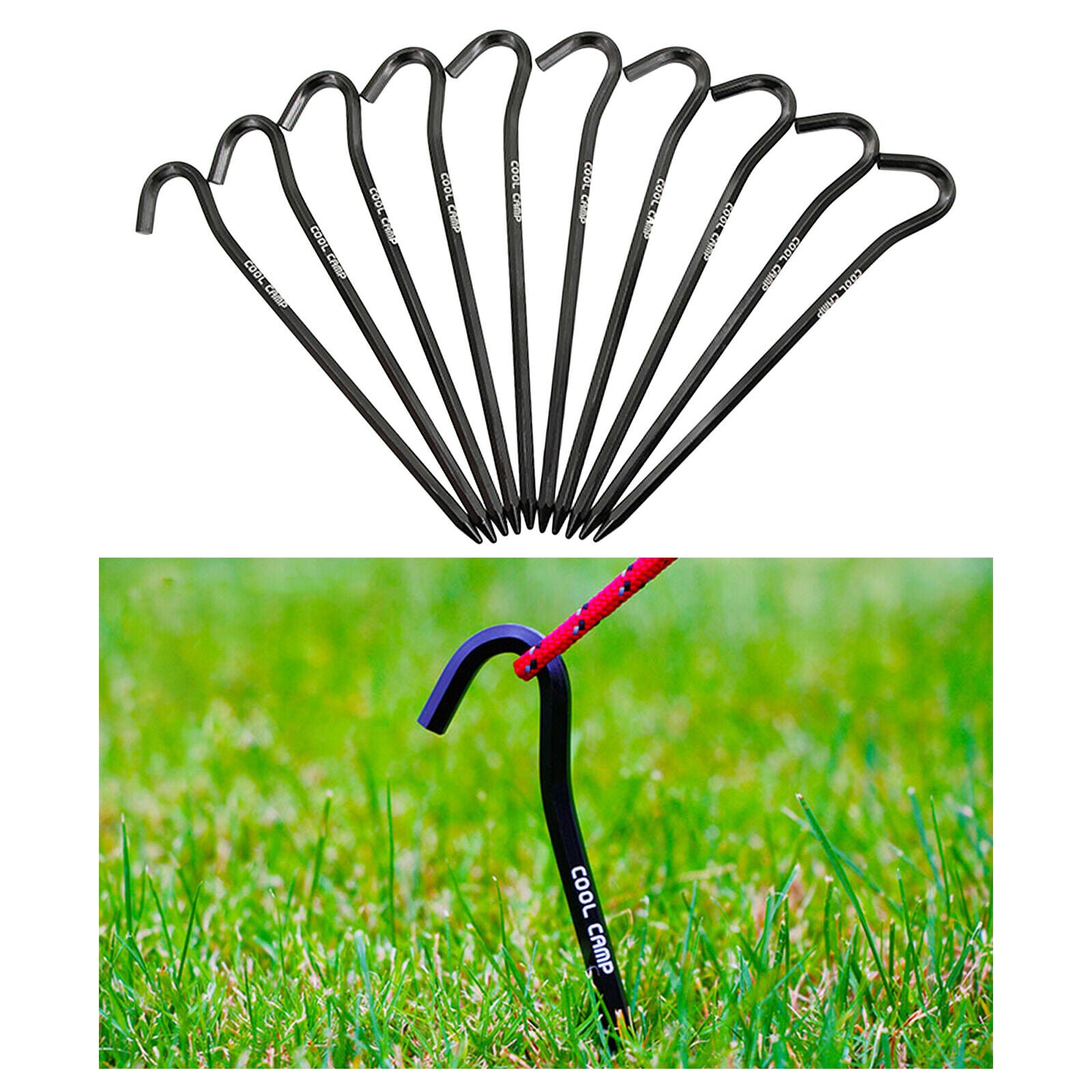Aluminum Alloy Metal Tent Stakes Edging Ground Hooks Pegs 7 inches Long