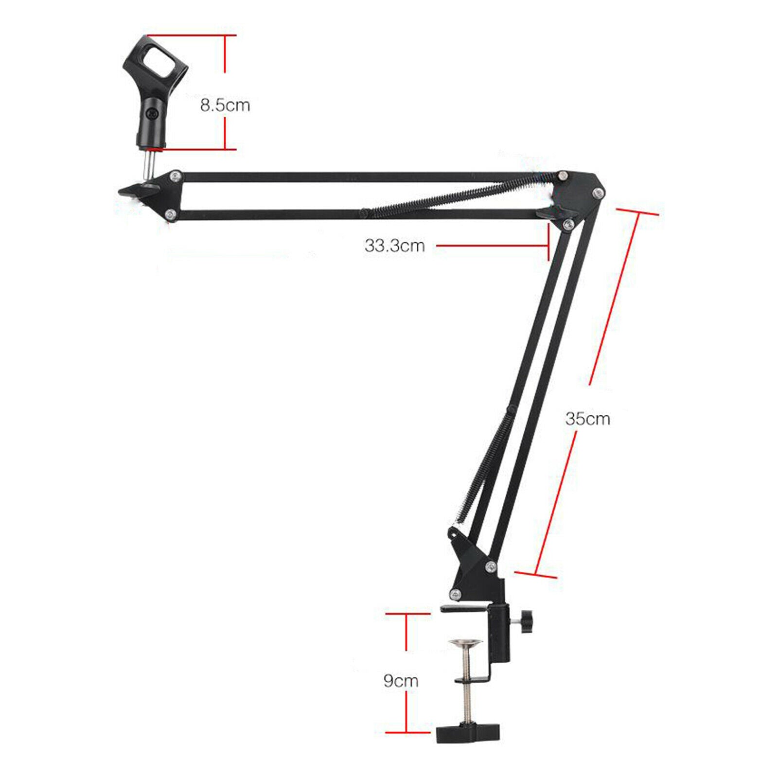 Desk Clamp Supesion Scissor Arm Microphone Stand Bracket with Mic Wind Screen