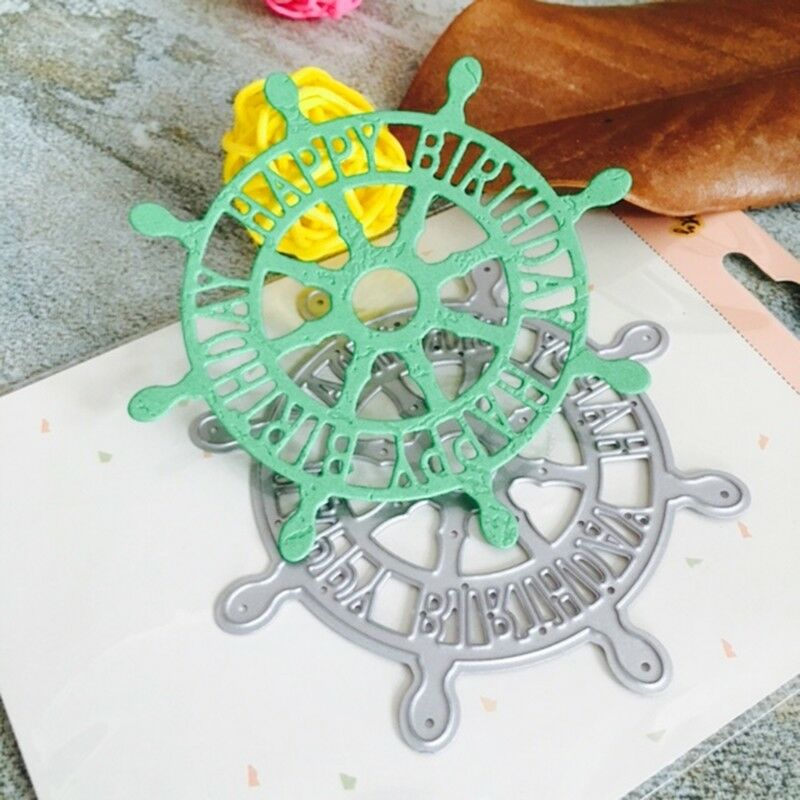 Happy Birthday Gear Cutting Dies Stencil Scrapbooking Paper Craft Card DIY Decor