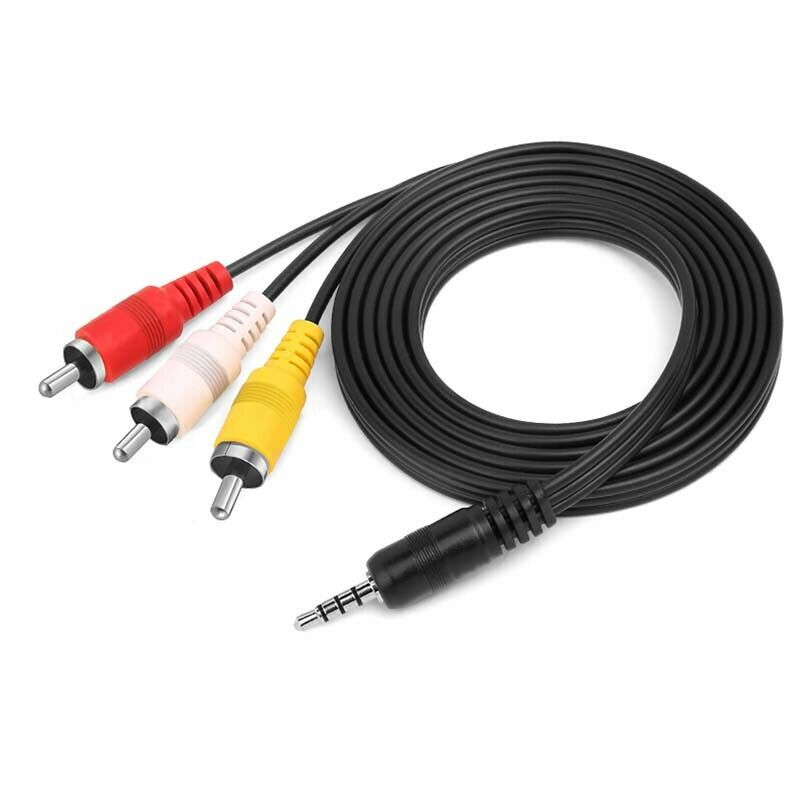 3.5mm to 3RCA AV Cable For Camcorder canon MVX100i MVX150 MVX150i MVX200 MVX200i