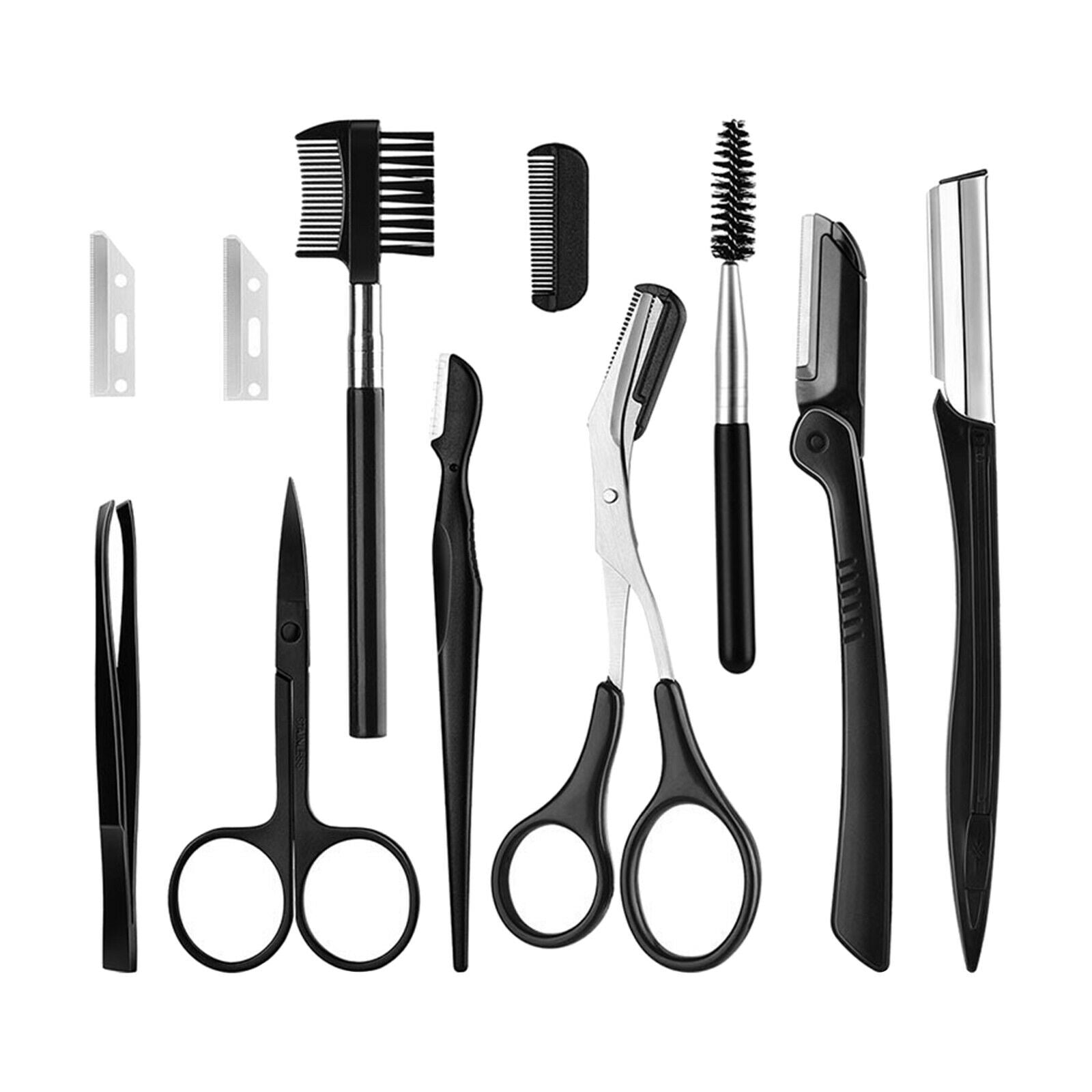 Eyebrow Kit, Professional 11 Pc Eyebrow Grooming Kit for Women with PVC Case,