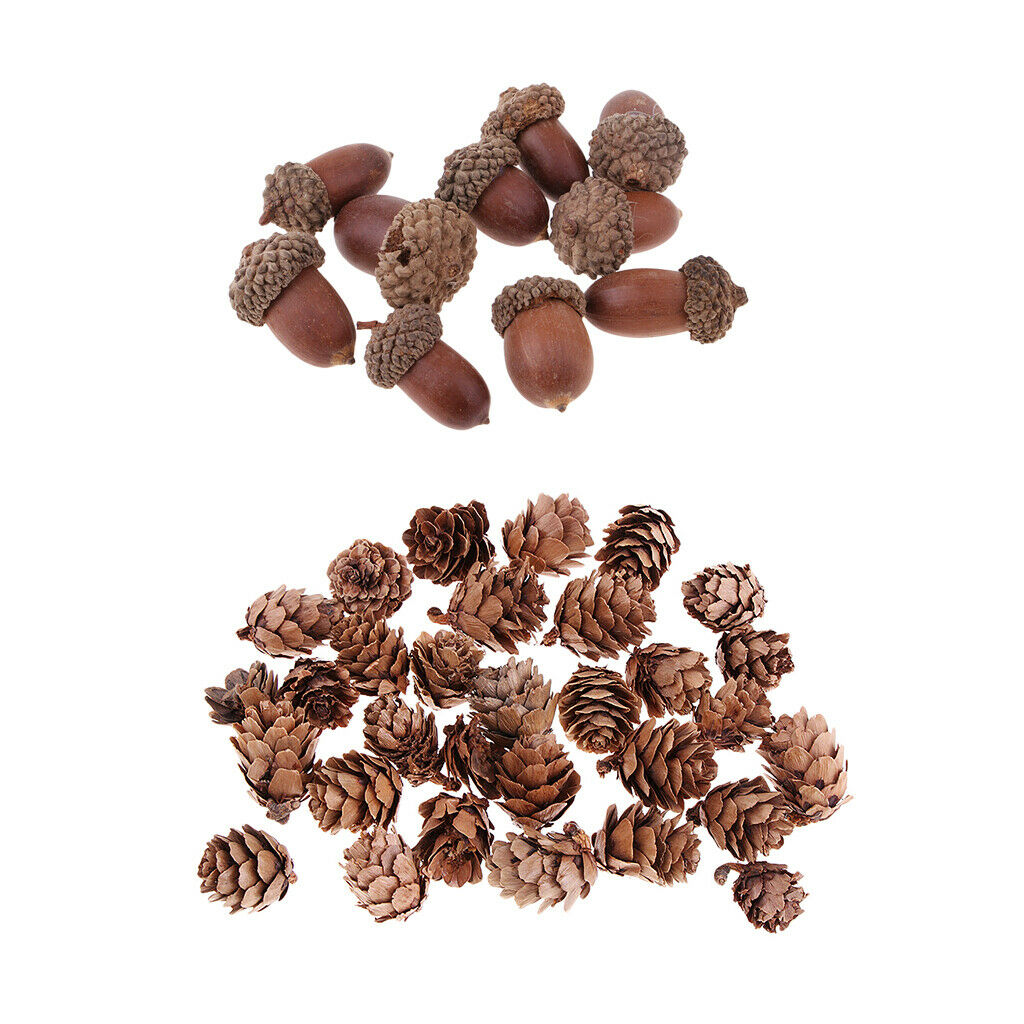 120pcs Rustic Acorn Pine Cones Party Wreath Garland Xmas Embellishments