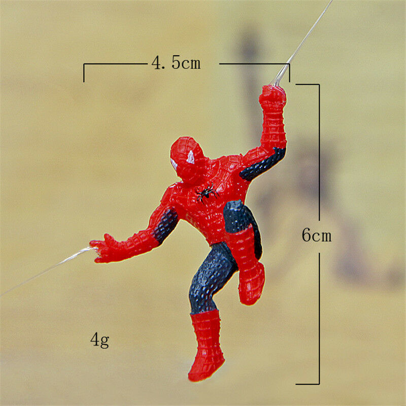6Pcs Mini Spiderman PVC Figures Toys Spider Man Car Home Decoration Super Heroes