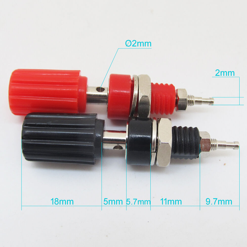 4pairs Copper 4mm Long Binding Post For 4mm Banana Plug Test Connectors R+B