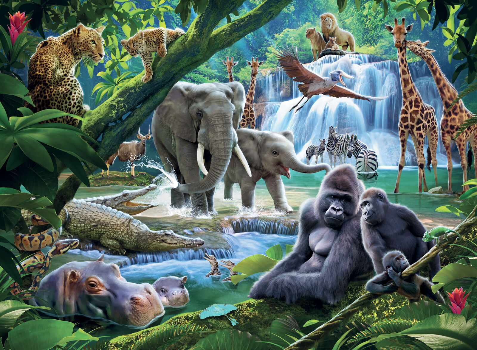 12970 Ravensburger Jungle Families XXL 100pc Jigsaw Puzzle Children Kids 6yrs+