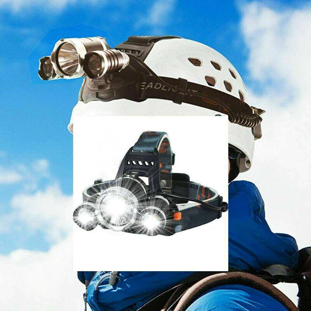 900000Lumens T6 LED Zoomable Headlamp Rechargeable Headlight Head Light US