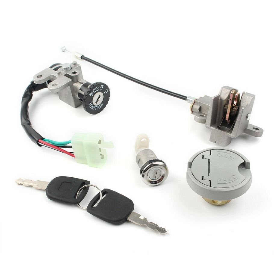 GY6 49/50cc hs Ignition Switc Seat Fuel Gas Cap Cover Lock For Chinese Scooter